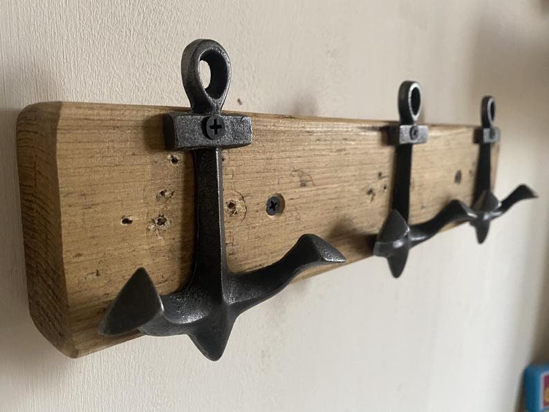 100cm Lengths \\ Made From Reclaimed Wood and Cast Iron \\ Wax Finish \\ Home \\ Anchor \\ Handmade Rustic Coat Rack \\ 30cm 100cm Lengths \\ Made From Reclaimed Wood and Cast Iron \\ Wax Finish \\ Home \\ Anchor \\ Handmade Rustic Coat Rack \\ 30cm