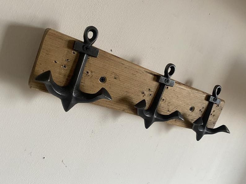 100cm Lengths \\ Made From Reclaimed Wood and Cast Iron \\ Wax Finish \\ Home \\ Anchor \\ Handmade Rustic Coat Rack \\ 30cm 100cm Lengths \\ Made From Reclaimed Wood and Cast Iron \\ Wax Finish \\ Home \\ Anchor \\ Handmade Rustic Coat Rack \\ 30cm