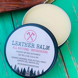 All Natural Leather Conditioner: Nourishing Simple Ingredients (2 and 4 oz)