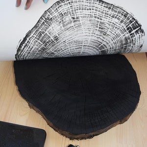 Large Cedar Tree Ring Woodcut Print – Handmade Nature Wall Art image 7