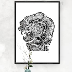 Tree Ring Print, Mulberry tree print, Tree Ring Art, Block Print Art, 1st anniversary gift