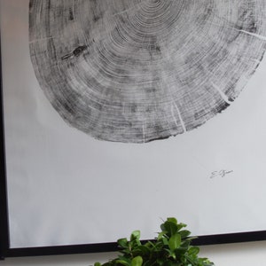 Large Cedar Tree Ring Woodcut Print – Handmade Nature Wall Art image 6