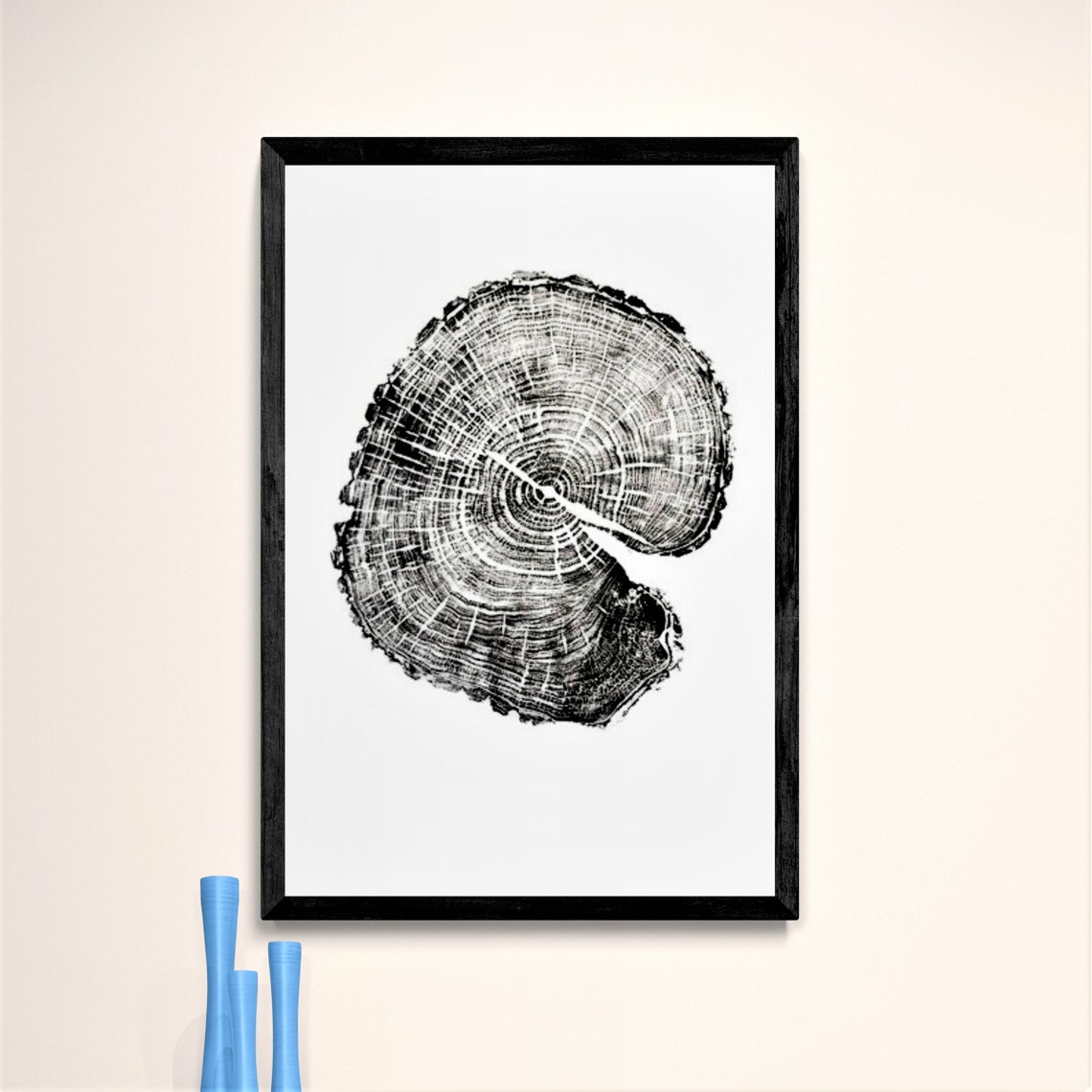 Tree Rings Print Woodcut Print Tree Ring Stamp Unique Wood Etsy