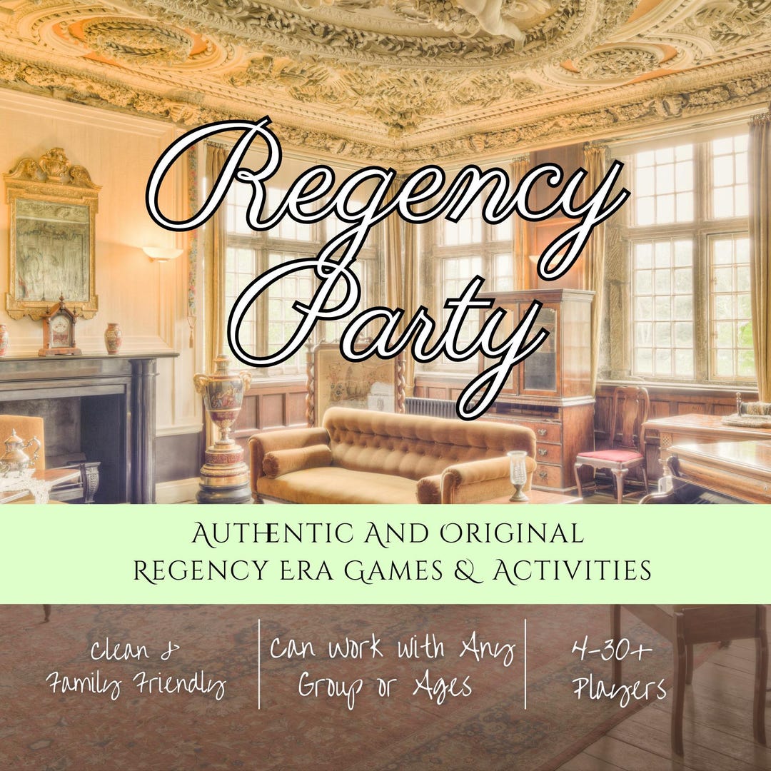 Authentic Regency Party Printable Kit, Bridgerton Theme, Jane Austen ...