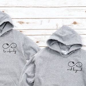 To infinity & beyond, couple matching hoodies, couple hoodies, cute couple hoodies, anniversary hoodie, matching couple set, couple set
