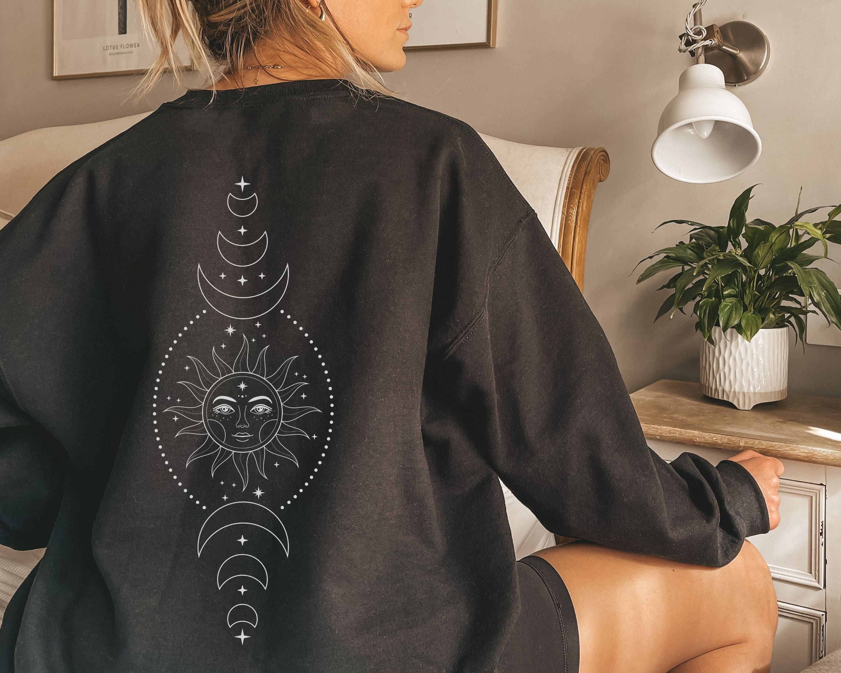 Boho Sun and Moon Sweatshirt Moon Sweater Sun Sweatshirt Etsy