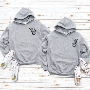 ALLNTRENDS Matching Couple Hoodies - Boyfriend & Girlfriend Set, Unisex Fit (Women's L, Men's XL, Sporty Grey)