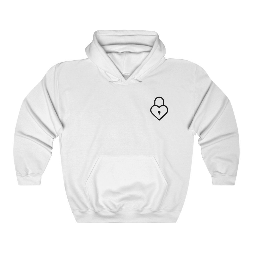 CrazyDaisyWorld Custom Couple Hoodie - Wild Heart Key Lock Design, Personalized Text & Name - View #4