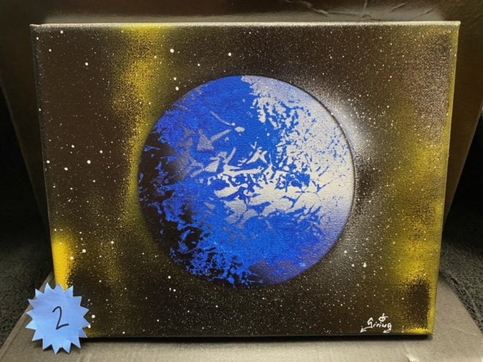 Space Art Spray Paint Art Wall Art Home Studio Etsy