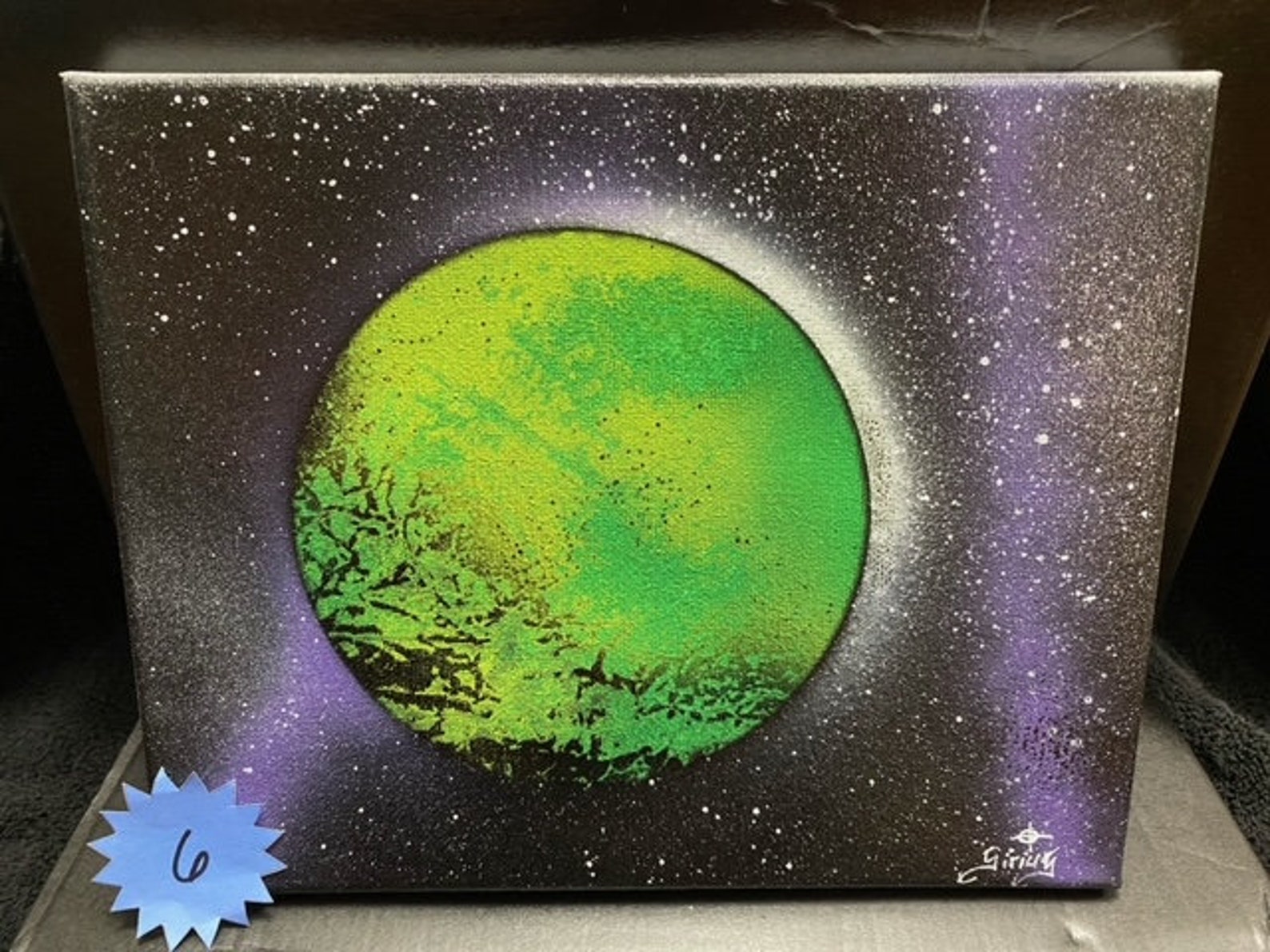 Space Art Spray Paint Art Wall Art Home Studio Etsy