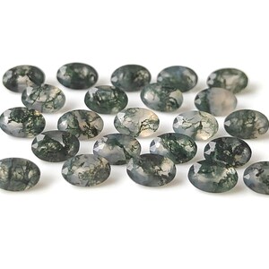 Natürliches Moosachat Oval 3 x 5 mm facettiert AAA-Qualität- Moosachat facettiert Oval