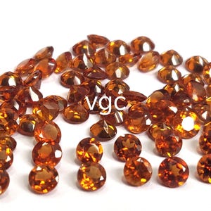 Natural Hessonite Orange Garnet 6mm Round Faceted AAA Quality- Hessonite Garnet Top Quality