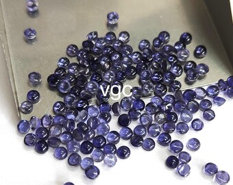 Natural Iolite Round Cabochon – 4mm AAA Quality Gemstone