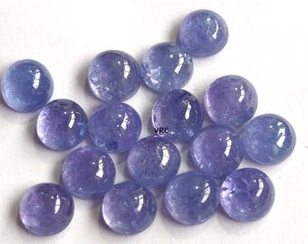 Natural Good AA Quality Tanzanite Cabochon 4mm To 8mm  Round