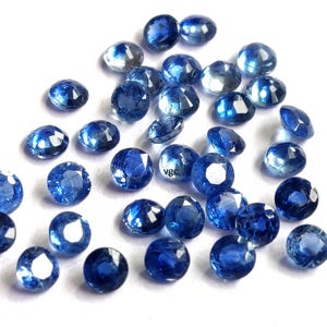 Natural Blue  Kyanite 5mm Round Faceted AAA Quality - Blue Kyanite Faceted Round
