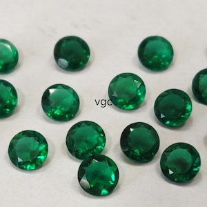 Super Top Quality Lab Created Emerald 5mm Faceted Round AAA Quality