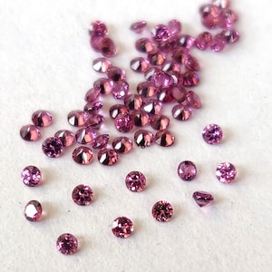 Natural Pink Rhodolite 1.75mm Garnet Round  Faceted  AAA Quality -Pink Rhodolite 1.75 mm Garnet Faceted