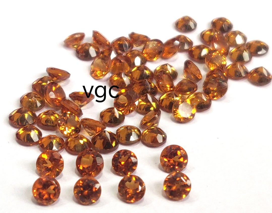 天然ヘソナイトオレンジガーネット 3mm ラウンドファセットAAA品質