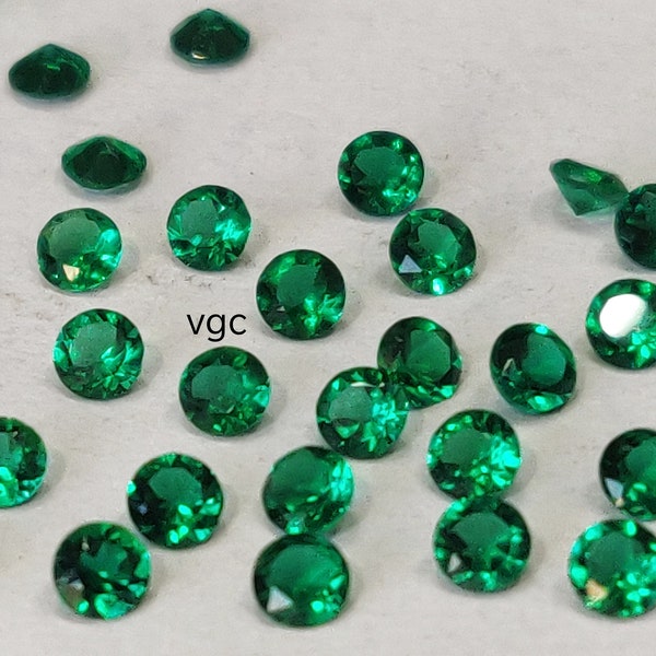 Super Top Quality Lab Created Emerald 3mm Faceted Round AAA Quality