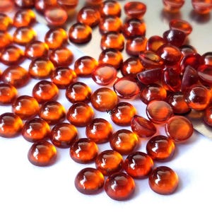 AAA Hessonite Garnet Cabochon – Orange Gemstone, Round 2.5-6mm image 3