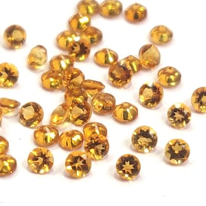 Natural Yellow Citrine Round Faceted 2.5 mm AAA Quality- Good Color Citrine Round Faceted