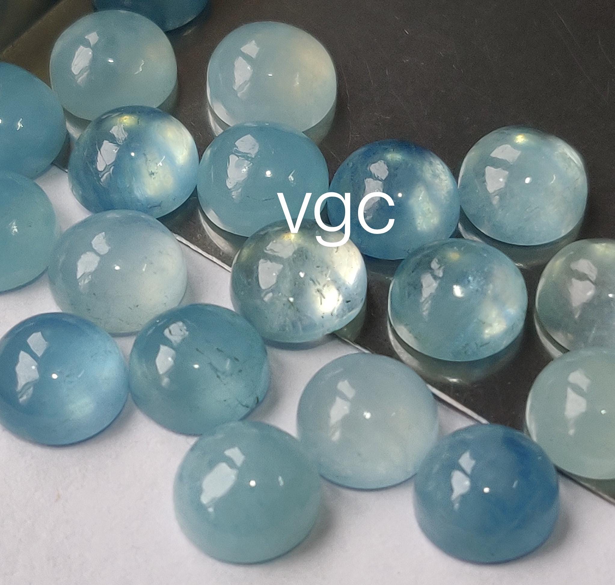 Natural Good Light Blue Color Aquamarine 9mm Round Cabochon AAA Quality-Good Light Blue Color Aquamarine