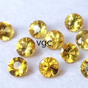 Natural Yellow Sapphire Round Diamond Faceted Cut 3 mm AAA Quality -Yellow Sapphire Round
