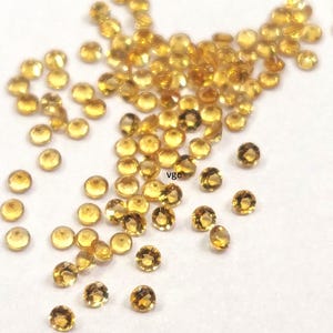Natural Yellow Citrine Round Faceted 1.5mm AAA Quality- Good Color Citrine Round Faceted
