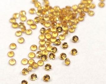 Natural Yellow Citrine Round Faceted 1.5mm AAA Quality- Good Color Citrine Round Faceted