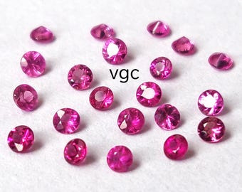 Natural Ruby Round Diamond Cut – 2mm AAA Quality Gemstone