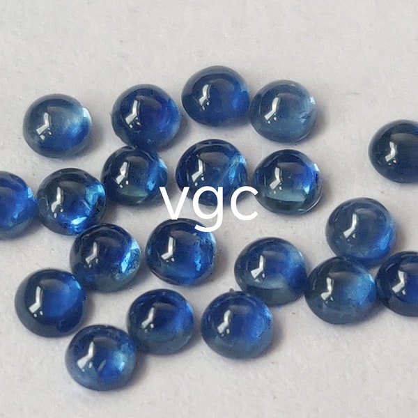 Natural Blue Sapphire Round Cabochon  3mm  AAA Quality -Blue Sapphire Round