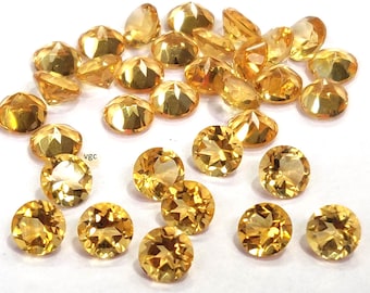 Natural Yellow Citrine Round Faceted 5 mm AAA Quality- Good Color Citrine Round Faceted
