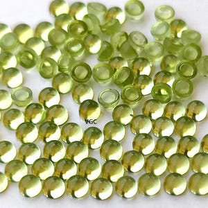 Natural 4 mm Peridot Round Cabochon AAA Quality - Peridot Round Cabochon 4 mm