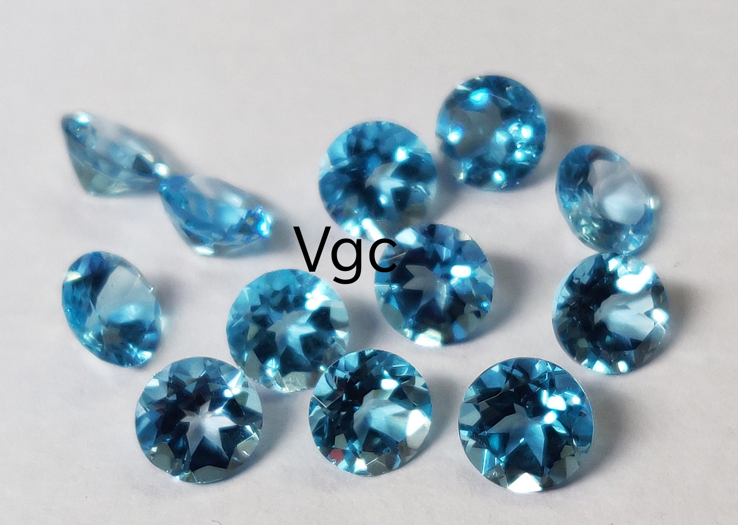 Super Top Quality Natural Swiss Blue Topaz Round 6mm Faceted Etsy UK