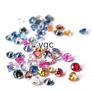 Natural Only Heated Multi Sapphire Round  Brilliant Cut 3mm AAA Quality