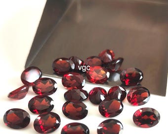 Natuurlijke rode granaat – 6 x 8 mm ovale gefacetteerde AAA-edelsteen