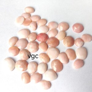 Natural Pink Opal Uneven Shape Slices Faceted Cut AAA Quality