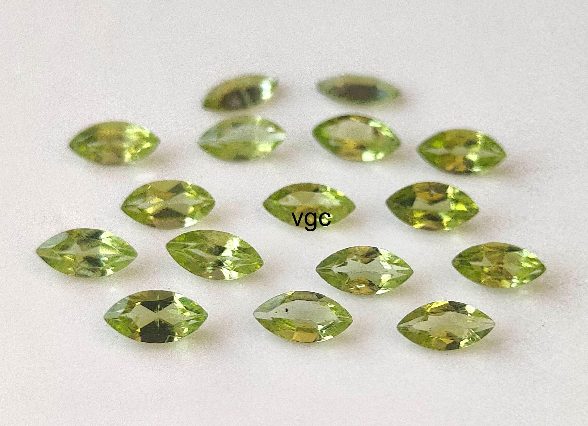 天然ペリドットマーキーズカット宝石 – 3 x 6 mm ファセットカット AAA