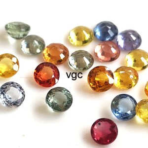 Natural Only Heated Multi Sapphire Round   Faceted  Cut 3mm AAA Quality