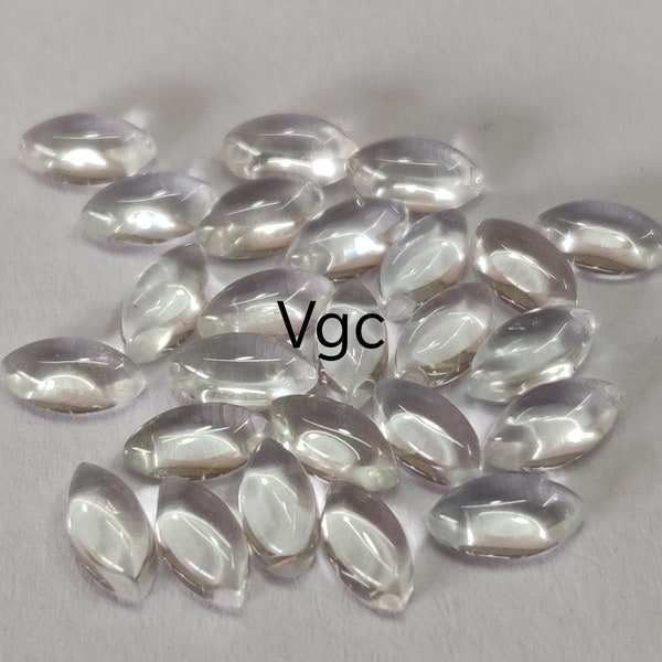 Super Top Quality Natural White Topaz Marquise 4x8mm  Cabochon AAA Quality-Superb Luster White Topaz