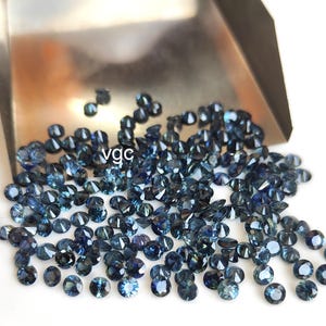 Zafiro azul verdoso de 3,5 mm – Talla diamante redonda, calidad AAA