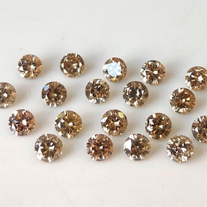 Natural Brown Color Diamond  Brilliant Cut 3mm Round - Brown  Color Diamond