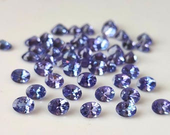 Naturlig Tanzanit Oval Ädelsten - AAA Facetterad, 4 x 5 MM