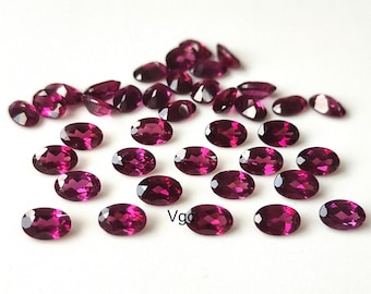 Granate rodolita rosa natural – Ovalado facetado de 6 x 8 mm, claridad AAA VSI
