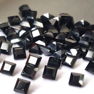 Natural Black Spinel – Square Faceted AAA Gemstone (2-10mm) image 1