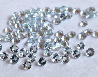 Natural Good Light Blue Color Aquamarine 2mm Round Faceted AAA Quality-Good Light Blue Color Aquamarine