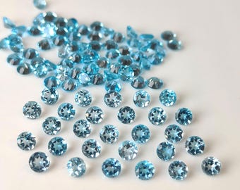 Sky Blue Topas Edelstein, Rundschnitt, Loser Stein, Schweizer Blau, Schmuckherstellung