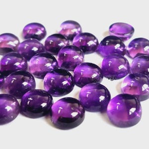 Cabochon rond en améthyste naturelle 20 mm de qualité AAA - Cabochon en améthyste de qualité AAA