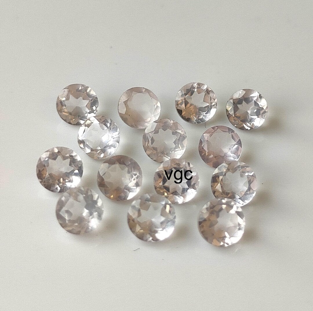 天然ローズクォーツ ラウンドファセットカット宝石 2mm～10mm AAA品質
