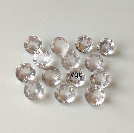 高品質 ローズクォーツファセットカット♡No.2811 天然ローズクォーツ ラウンドファセットカット宝石 2mm～10mm AAA品質